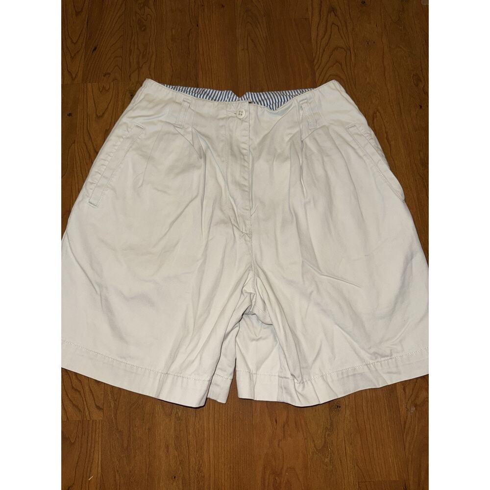 VTG ATDenim Ann Taylor 90s Chino Walking Shorts Khaki white size 4 READ